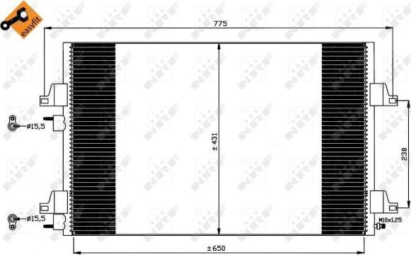 NRF 35749 - Конденсатор кондиционера avtokuzovplus.com.ua