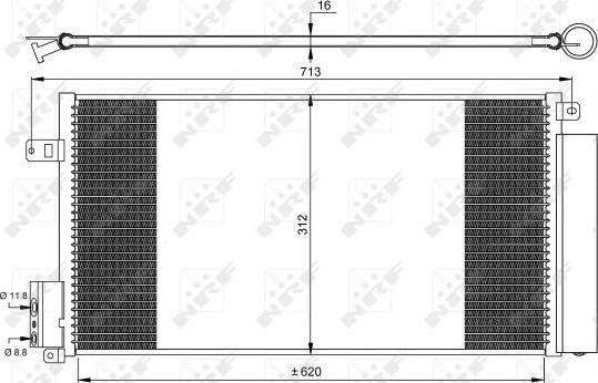 NRF 35750 - Конденсатор, кондиціонер autocars.com.ua