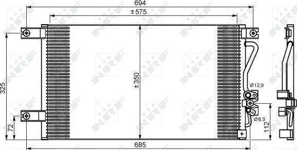 NRF 35756 - Конденсатор, кондиціонер autocars.com.ua