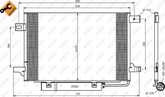 NRF 35758 - Конденсатор, кондиціонер autocars.com.ua