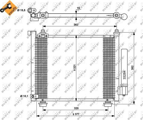 NRF 35764 - Конденсатор, кондиціонер autocars.com.ua