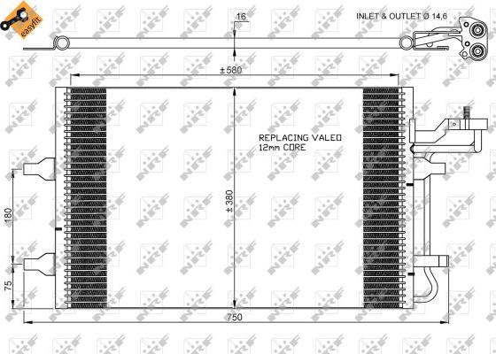 NRF 35770 - Конденсатор, кондиціонер autocars.com.ua