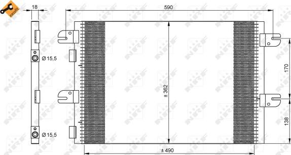 NRF 35792 - Конденсатор, кондиціонер autocars.com.ua