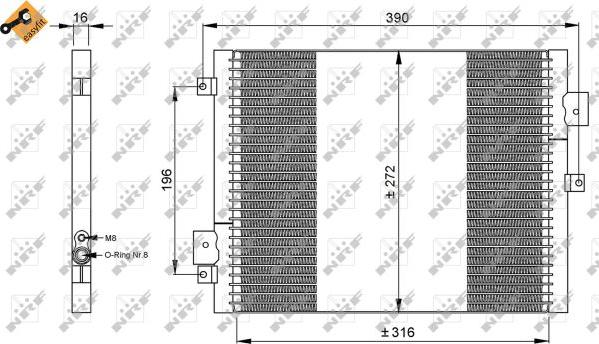 NRF 35795 - Конденсатор, кондиціонер autocars.com.ua