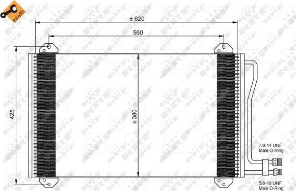 NRF 35811 - Конденсатор, кондиціонер autocars.com.ua