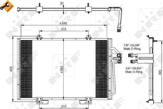 NRF 35815 - Конденсатор, кондиціонер autocars.com.ua