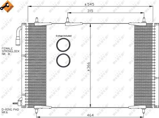 NRF 35836 - Конденсатор, кондиціонер autocars.com.ua