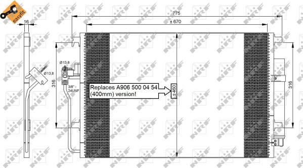 NRF 35849 - Конденсатор, кондиціонер autocars.com.ua