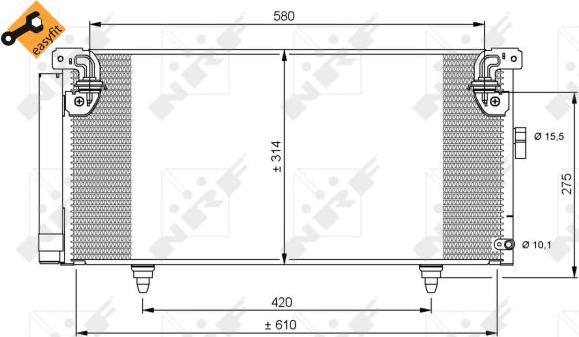 NRF 35868 - Конденсатор, кондиціонер autocars.com.ua