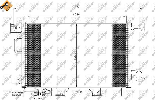 NRF 35893 - Конденсатор, кондиціонер autocars.com.ua