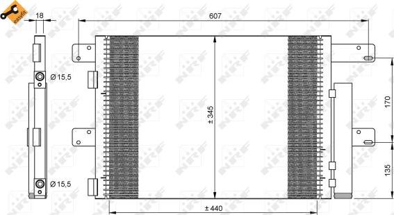 NRF 35896 - Конденсатор, кондиціонер autocars.com.ua