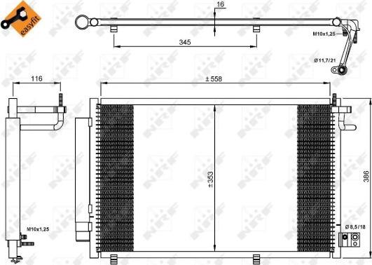 NRF 35903 - Конденсатор, кондиціонер autocars.com.ua