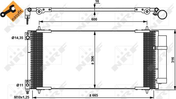 NRF 35905 - Конденсатор, кондиціонер autocars.com.ua