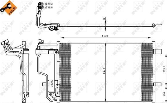 NRF 35922 - Конденсатор, кондиціонер autocars.com.ua