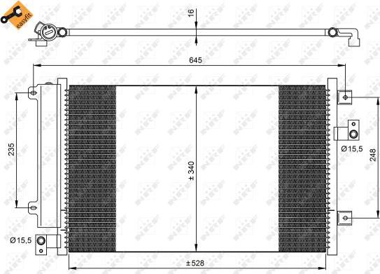 NRF 35942 - Конденсатор, кондиціонер autocars.com.ua