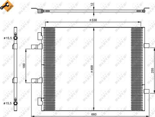 NRF 35960 - Конденсатор, кондиціонер autocars.com.ua