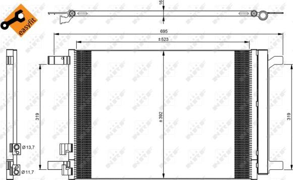 NRF 35968 - радіатор кондиціонеру Audi A3-Q2-Skoda Octavia III autocars.com.ua