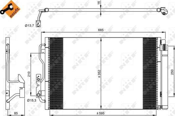 NRF 35970 - Конденсатор, кондиціонер autocars.com.ua