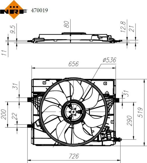 NRF 470019 - Вентилятор, охолодження двигуна autocars.com.ua