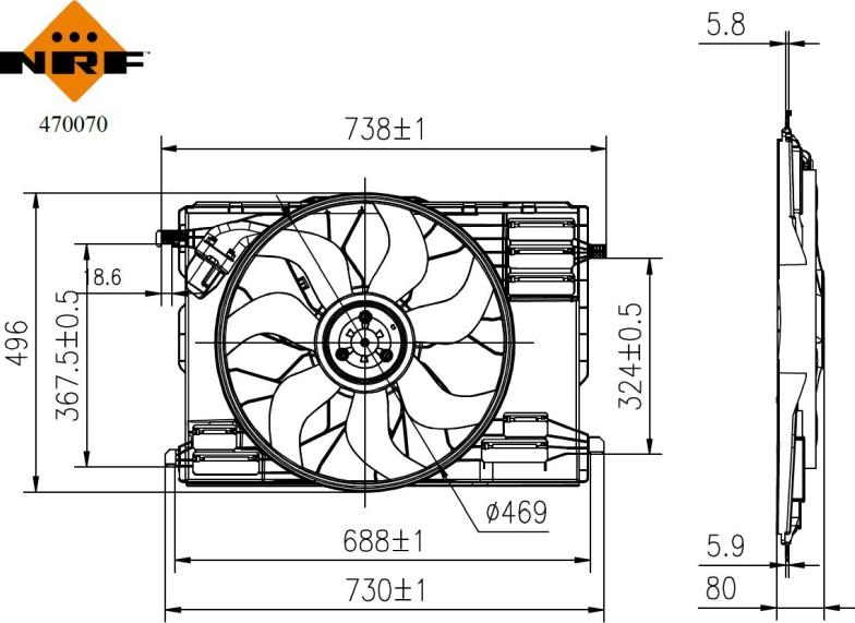 NRF 470070 - Вентилятор, охлаждение двигателя autodnr.net