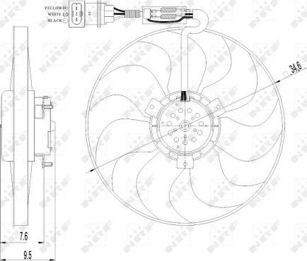 NRF 47064 - Вентилятор радиатора с электромотором VW Golf 1.4 98- autodnr.net