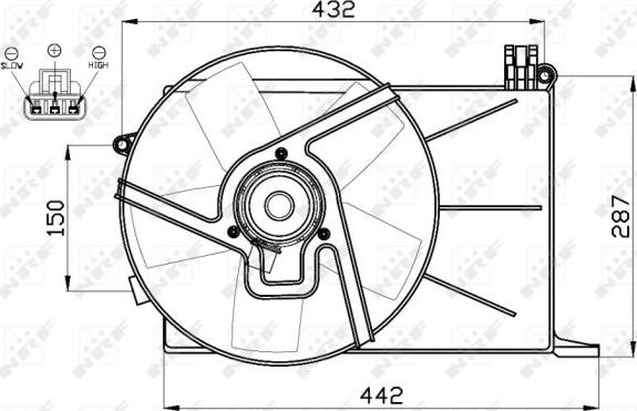 NRF 47459 - Вентилятор, охолодження двигуна autocars.com.ua