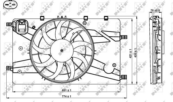 NRF 47757 - Вентилятор, охолодження двигуна autocars.com.ua