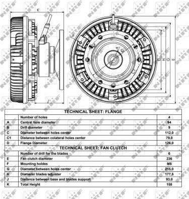 NRF 49008 - Зчеплення, вентилятор радіатора autocars.com.ua