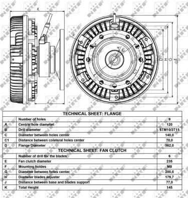 NRF 49009 - Зчеплення, вентилятор радіатора autocars.com.ua