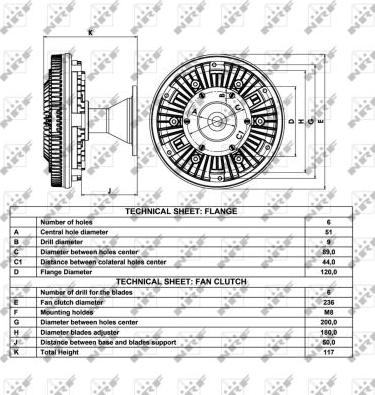 NRF 49038 - Зчеплення, вентилятор радіатора autocars.com.ua