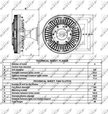 NRF 49043 - Зчеплення, вентилятор радіатора autocars.com.ua