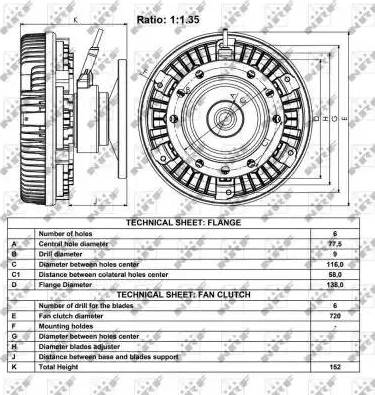 NRF 49146 - Зчеплення, вентилятор радіатора autocars.com.ua