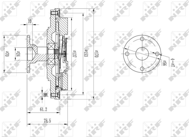 NRF 49602 - Зчеплення, вентилятор радіатора autocars.com.ua