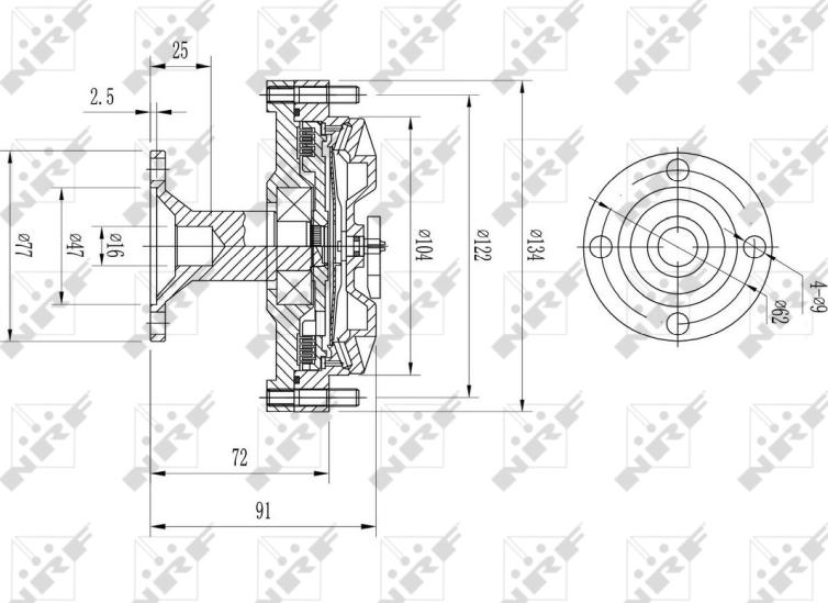 NRF 49613 - Зчеплення, вентилятор радіатора autocars.com.ua
