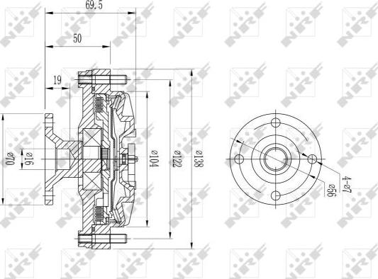 NRF 49614 - Зчеплення, вентилятор радіатора autocars.com.ua