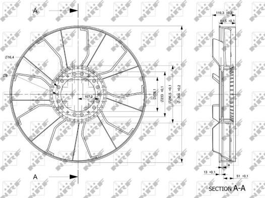 NRF 49843 - Крильчатка вентилятора, охолодження двигуна autocars.com.ua