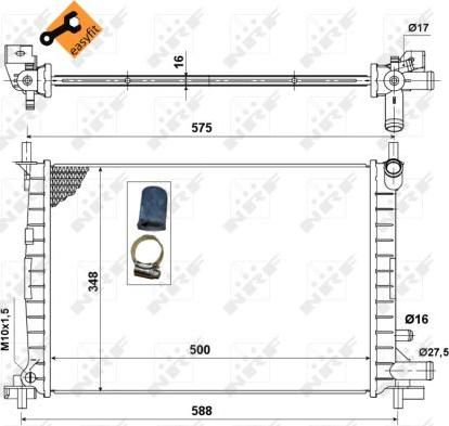 NRF 50130 - Радіатор, охолодження двигуна autocars.com.ua