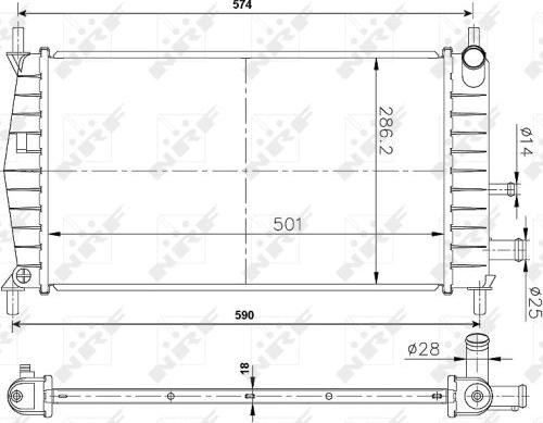 NRF 50131A - Радіатор, охолодження двигуна autocars.com.ua