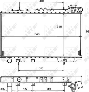 NRF 50134 - Радіатор, охолодження двигуна autocars.com.ua