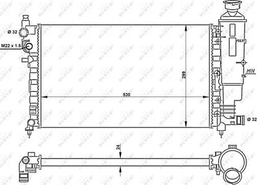 NRF 50428 - Радиатор, охлаждение двигателя avtokuzovplus.com.ua