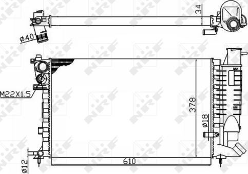 NRF 50475 - Радіатор, охолодження двигуна autocars.com.ua