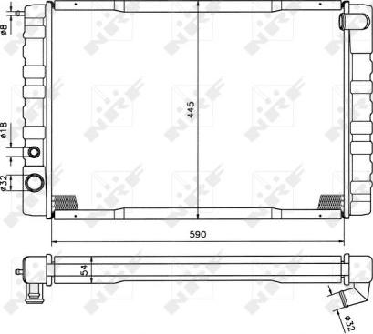 NRF 505402 - Радіатор, охолодження двигуна autocars.com.ua