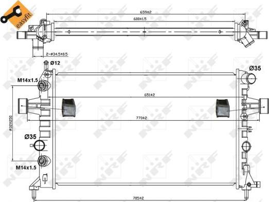 NRF 50562 - Радіатор, охолодження двигуна autocars.com.ua