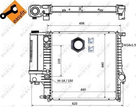 NRF 50565 - Радиатор, охлаждение двигателя avtokuzovplus.com.ua