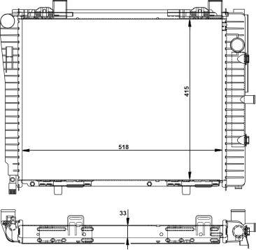 NRF 50593 - Радиатор, охлаждение двигателя avtokuzovplus.com.ua