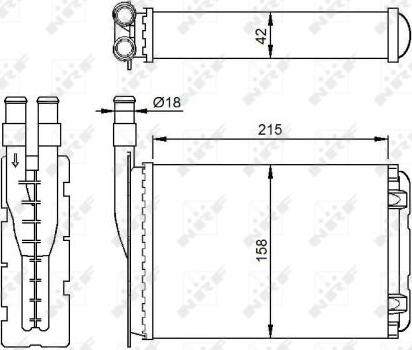 NRF 507339 - Теплообмінник, опалення салону autocars.com.ua