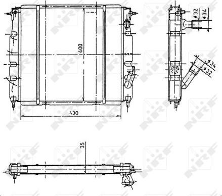 NRF 507344 - Радіатор, охолодження двигуна autocars.com.ua