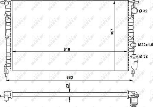 NRF 507465 - Радіатор, охолодження двигуна autocars.com.ua