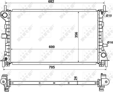 NRF 509638 - Радіатор, охолодження двигуна autocars.com.ua