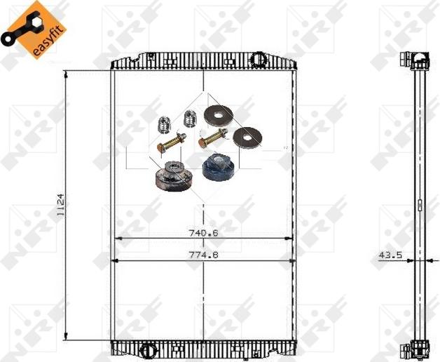 NRF 509698 - Радіатор, охолодження двигуна autocars.com.ua